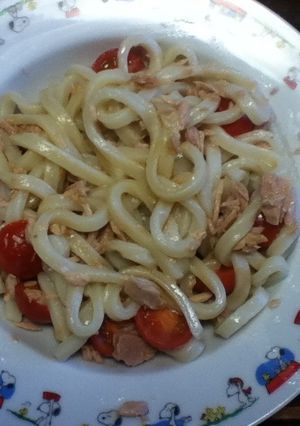 ツナとトマトのうどん-レシピのメイン写真