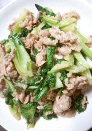 簡単！豚肉と青梗菜のオイスターソース炒め-レシピのメイン写真