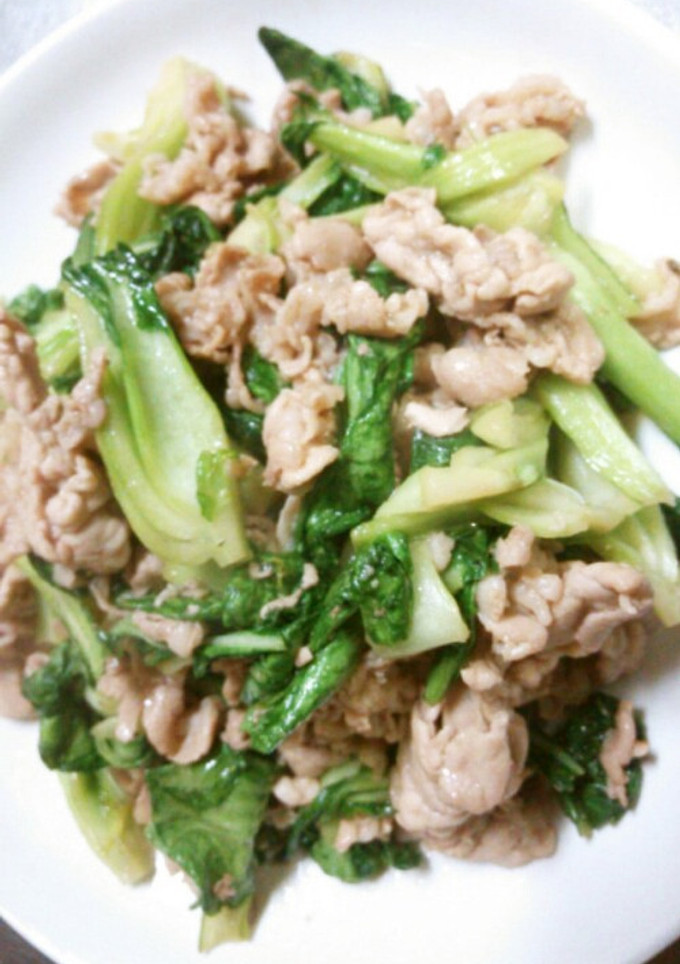 簡単！豚肉と青梗菜のオイスターソース炒め-レシピのメイン写真