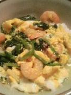 海老とほうれん草のたまご丼-レシピのメイン写真