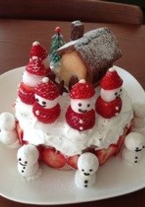 子供が喜ぶクリスマスケーキ デコ♪-レシピのメイン写真
