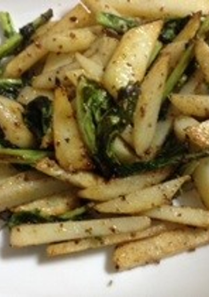 じゃがいもとカブ菜のからしマヨ炒め-レシピのメイン写真