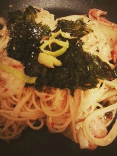 香ばしいキムチとタラコのパスタ-レシピのメイン写真