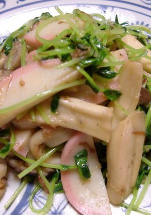 蒲鉾入り豆苗、エリンギのおかか炒め-レシピのメイン写真