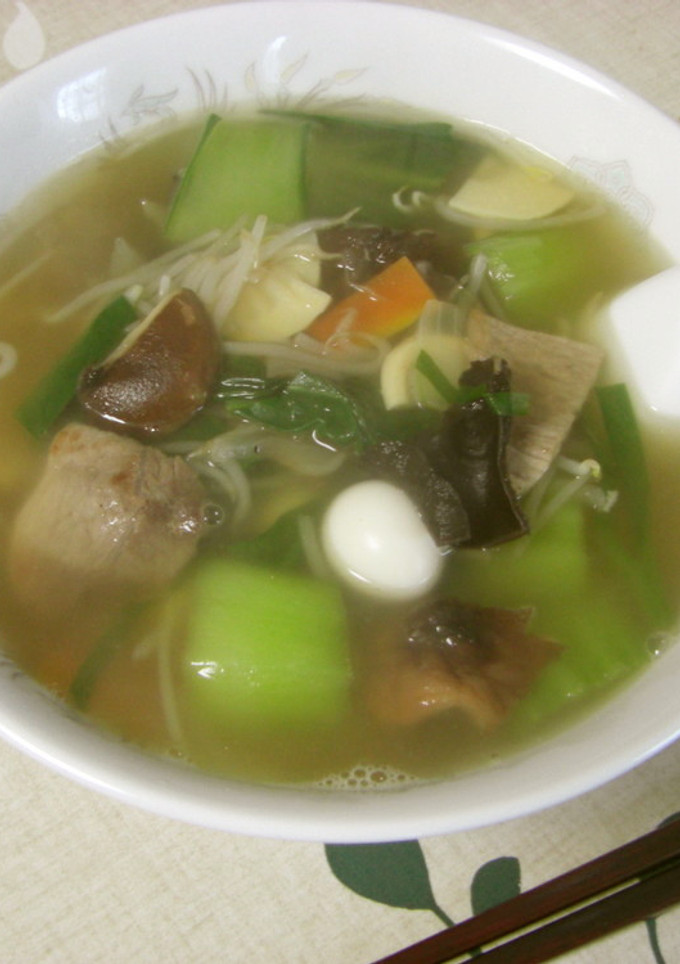 うすあじ・具だくさんの湯麺・みんと風-レシピのメイン写真