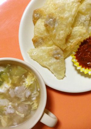 紀文の肉ワンタンで簡単2品-レシピのメイン写真