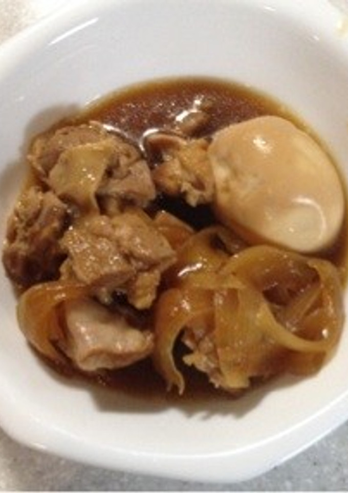 鶏肉と玉ねぎ、茹で卵の黒酢煮-レシピのメイン写真