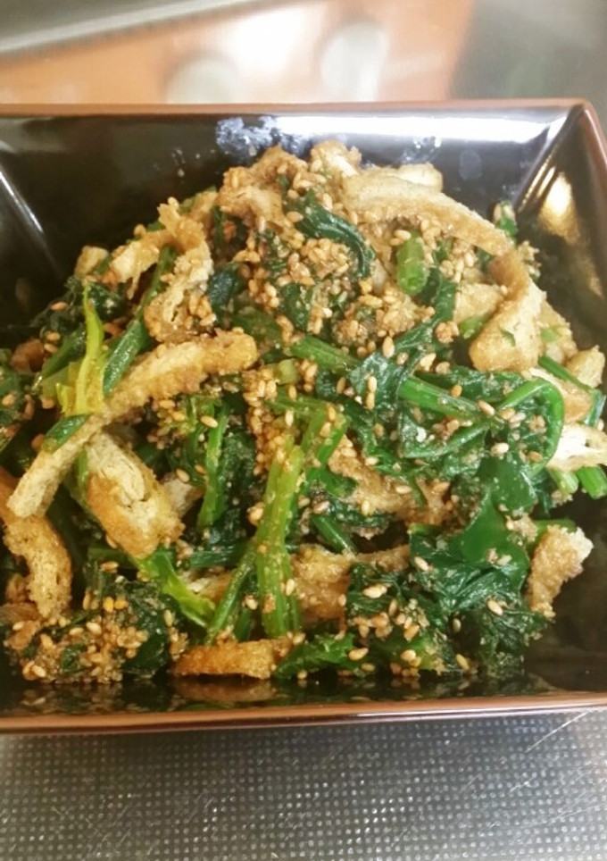 ★ほうれん草とカリカリ油揚げのごま和え-レシピのメイン写真