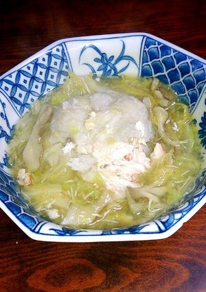 れんこん里芋もちの蟹肉包み★玉ねぎ氷入り-レシピのメイン写真