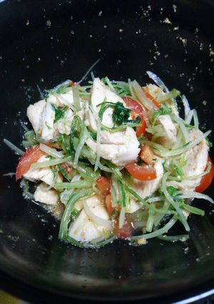 水菜とささみの胡麻酢あえ-レシピのメイン写真