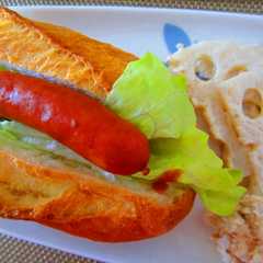 รูปของ フランスパンでホットドッグ♪