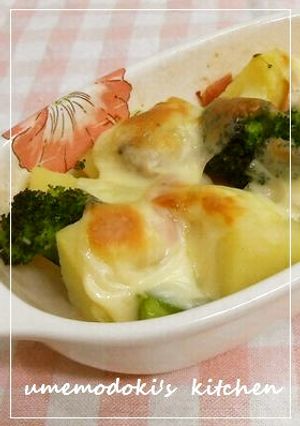 ポテト、ブロ、きのこ、ハムのチーズ焼き-レシピのメイン写真