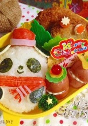 キャラ弁☆コロコロパンダサンタ-レシピのメイン写真