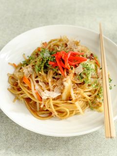 スパゲティで!?野菜たっぷり焼きそば-レシピのメイン写真