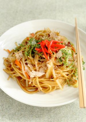 スパゲティで！？野菜たっぷり焼きそば-レシピのメイン写真