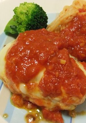 トマトソースのとろとろチーズハンバーグ♪-レシピのメイン写真