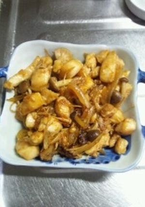８月２８日晩飯【鶏肉の生姜焼き風炒め】-レシピのメイン写真