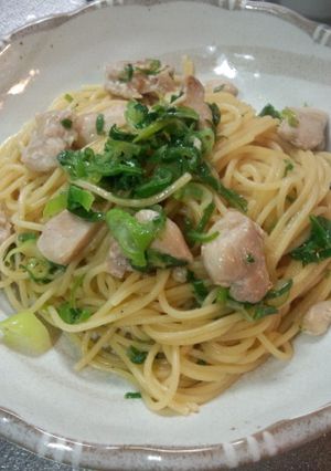 鶏とネギの和風スパ-レシピのメイン写真