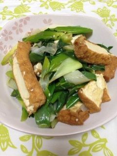 簡単で美味しい!長ネギと厚揚げ炒め-レシピのメイン写真