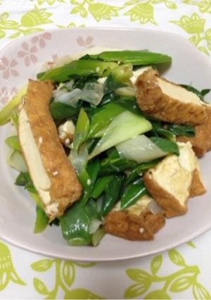 簡単で美味しい！長ネギと厚揚げ炒め-レシピのメイン写真