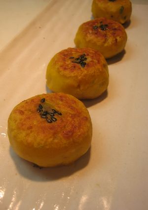 そば粉入り*かぼちゃの葱みそお焼き。-レシピのメイン写真