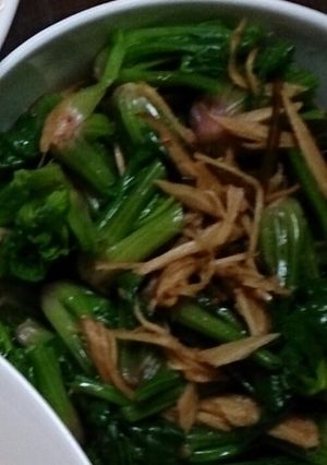 朝食に！ほうれん草の根の生姜昆布あえ-レシピのメイン写真