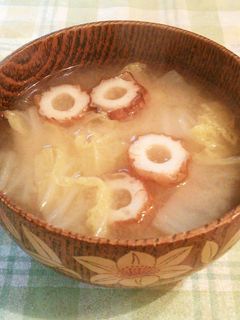 白菜とちくわのお味噌汁-レシピのメイン写真