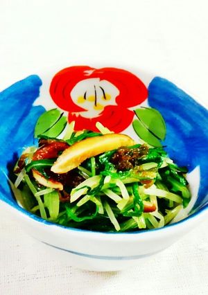 水菜と椎茸のとろろ昆布あえ♪-レシピのメイン写真