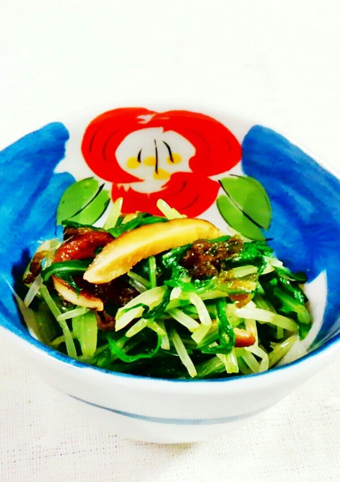 水菜と椎茸のとろろ昆布あえ♪-レシピのメイン写真