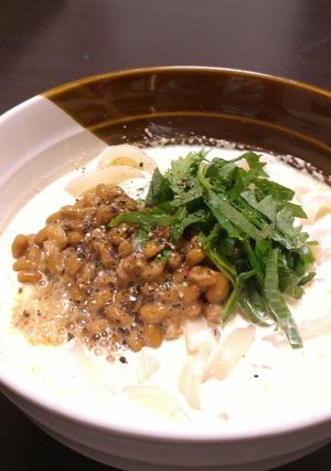 クリーム納豆うどん-レシピのメイン写真