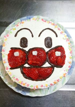 簡単アンパンマンケーキ☆ クリスマスにも-レシピのメイン写真