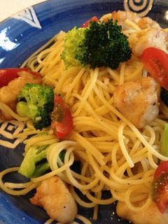ささみと彩り野菜のオイルパスタ-レシピのメイン写真