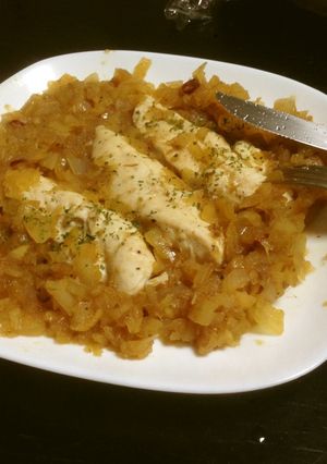 蒸しササキ肉と玉葱-レシピのメイン写真