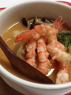 白菜と小エビのはちみつ味噌のミルクスープ-レシピのメイン写真
