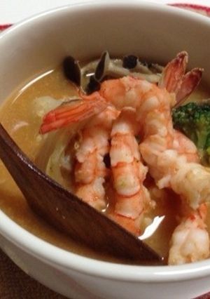 白菜と小エビのはちみつ味噌のミルクスープ-レシピのメイン写真