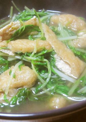 水菜と油揚げの煮びたし-レシピのメイン写真