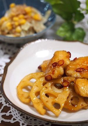 蓮根と鶏胸肉のピリ辛炒め-レシピのメイン写真