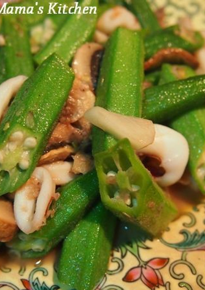 イカとオクラの炒め物-レシピのメイン写真