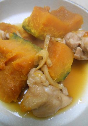 ２２日は冬至・かぼちゃと鶏肉の煮物-レシピのメイン写真
