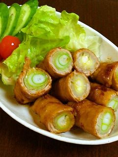 ネギ巻きはちみつしょうが焼き♪-レシピのメイン写真