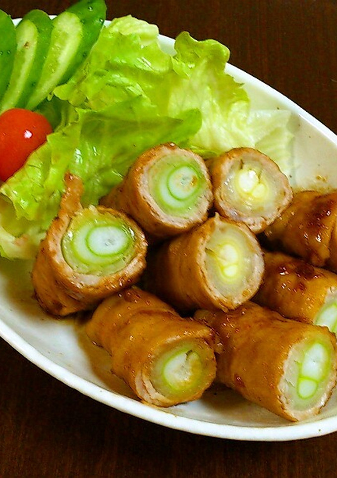 ネギ巻きはちみつしょうが焼き♪-レシピのメイン写真