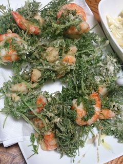 人参葉と海老のさくさくかき揚げ-レシピのメイン写真