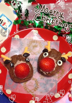 Xmasに‼トナカイシュークリーム♡-レシピのメイン写真