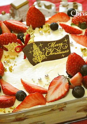 ビスケットで☆トライフルクリスマスケーキ-レシピのメイン写真