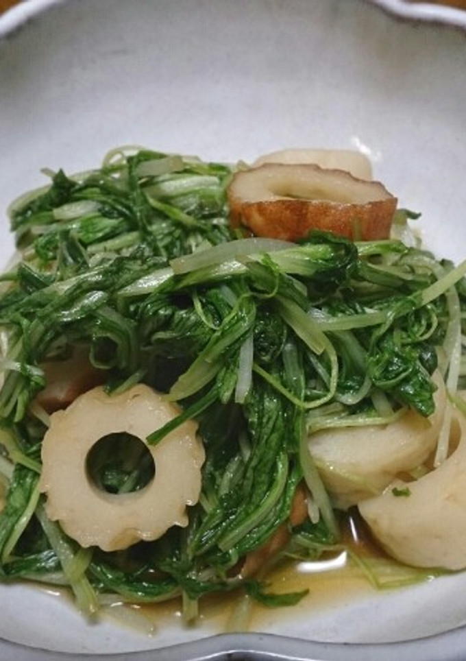 水菜とちくわの醤油炒め-レシピのメイン写真