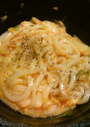 冷凍うどんでレンチン♪キムチーズうどん-レシピのメイン写真