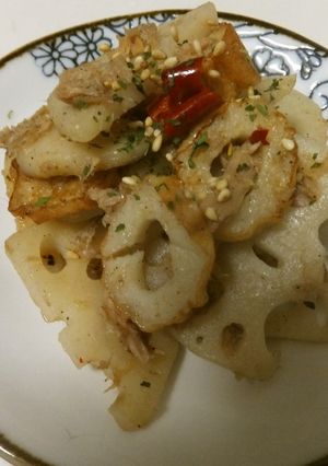 蓮根と竹輪のぺペロンチーノ風炒め-レシピのメイン写真