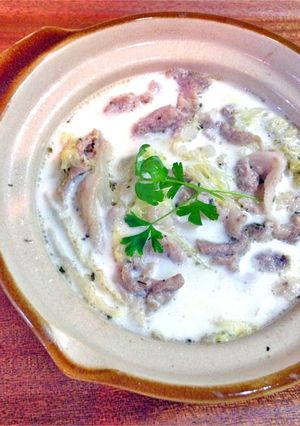 簡単お手軽♪豚こまと白菜のクリーム小鍋-レシピのメイン写真