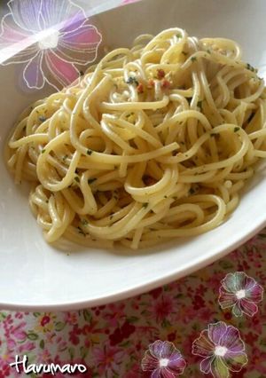 たらこの混ぜ込みワカメでズボラパスタ-レシピのメイン写真