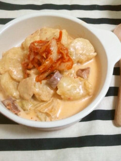 レンジで♬おからニョッキのキムチクリーム-レシピのメイン写真